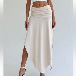 Never Worn SHEIN Cream Maxi Asymmetrical Skirt